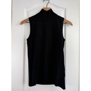 Melanie Lyne Women's Black Mock Neck Sleeveless Sweater Size S Small NWT